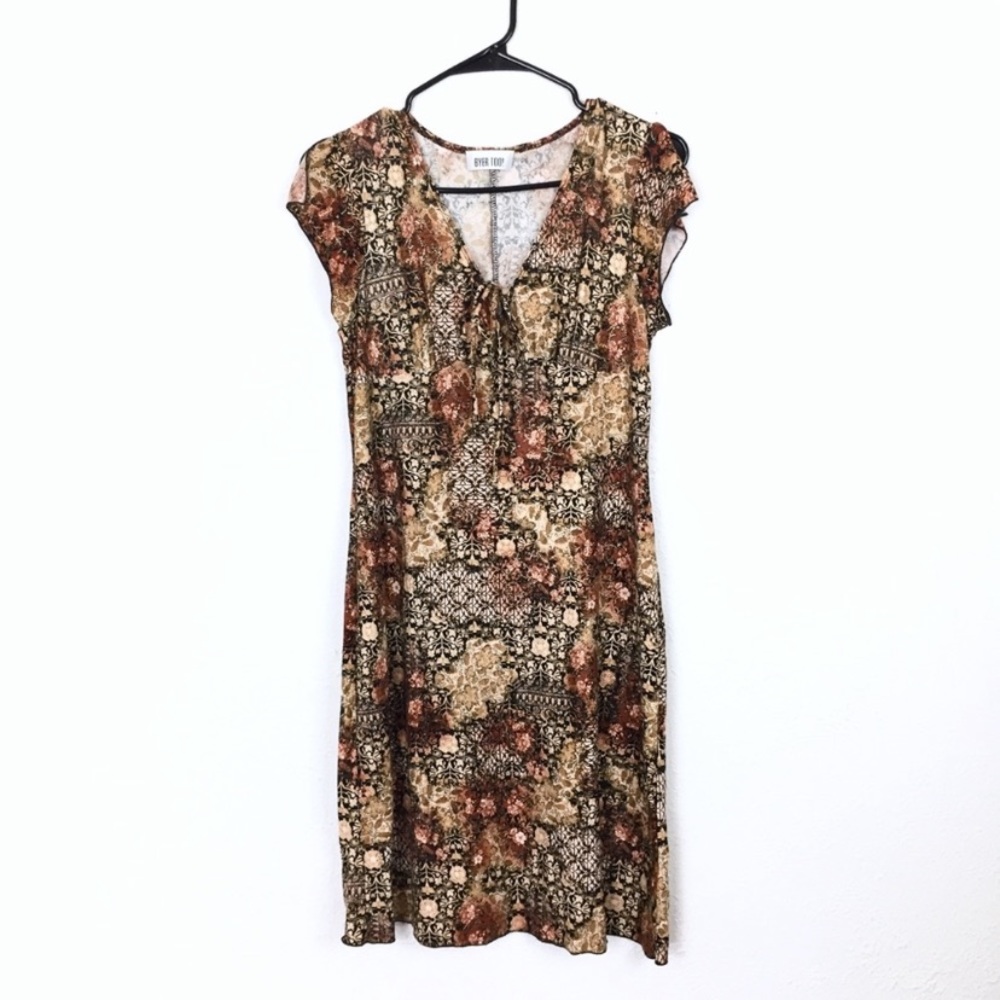 Y2K  Byer Too printed boho dress size large 2000s bohemian fairy whimsigoth